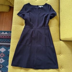 Boden pointe knit black Shift Dress size  10